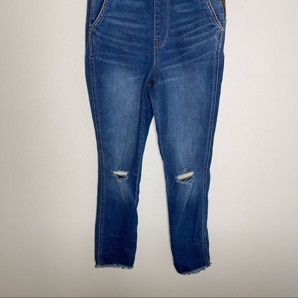 Madewell Roadtripper Overalls Brodie Wash Distressed Frayed Hem Size XS Women’s - Picture 13 of 14